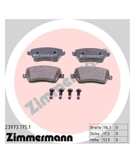 ZIMMERMANN Колодки дисковые передние