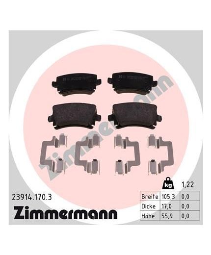 ZIMMERMANN Колодки дисковые задние