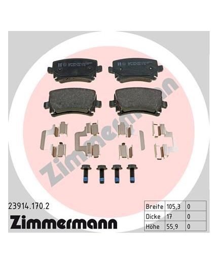 ZIMMERMANN Колодки дисковые задние