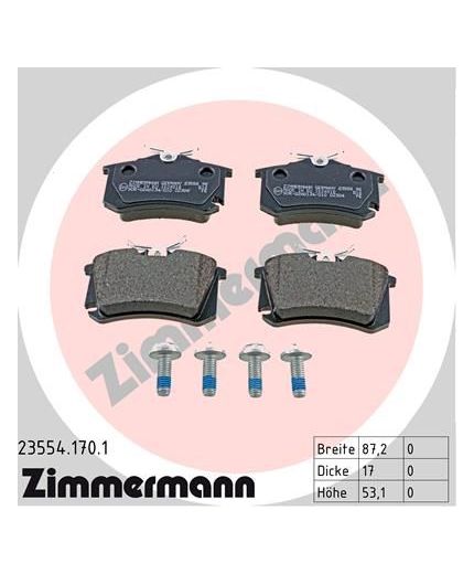 ZIMMERMANN Колодки дисковые задние