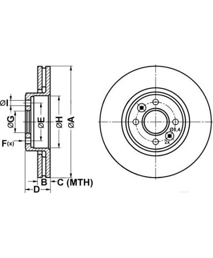 ATE Тормозной диск передний