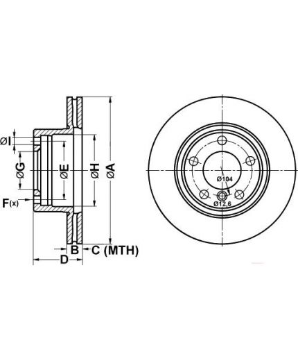 ATE Тормозной диск передний