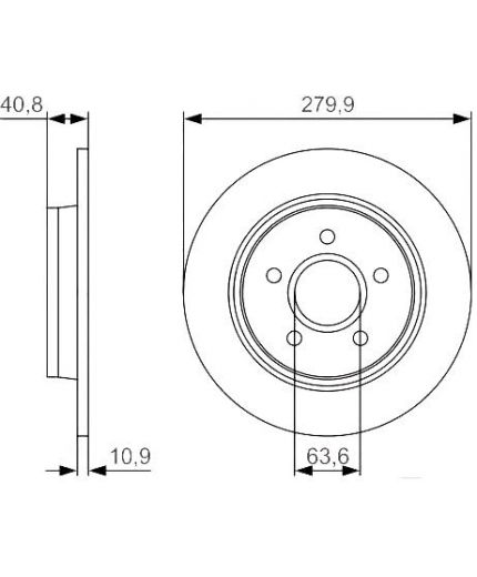 BOSCH Тормозной диск задний