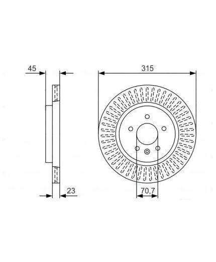 BOSCH Тормозной диск задний