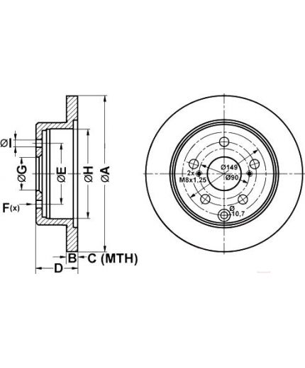 ATE Тормозной диск задний