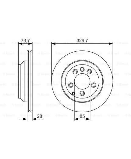 BOSCH Тормозной диск задний Фото 2