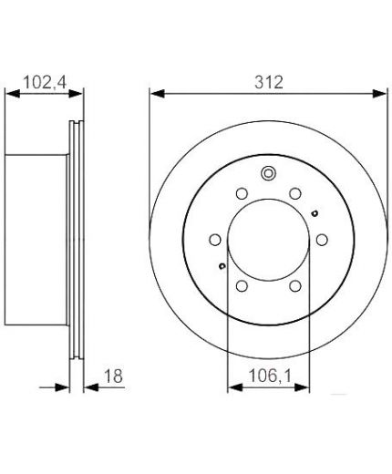 BOSCH Тормозной диск задний