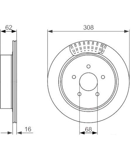 BOSCH Тормозной диск задний
