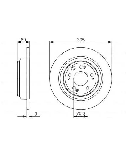 BOSCH Тормозной диск задний