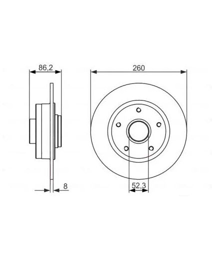 BOSCH Тормозной диск задний