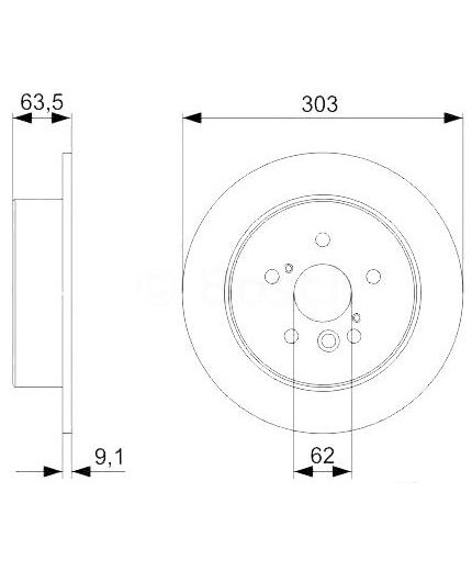 BOSCH Тормозной диск задний