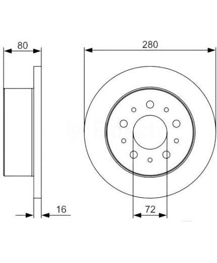 BOSCH Тормозной диск задний