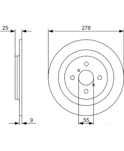 BOSCH Тормозной диск задний