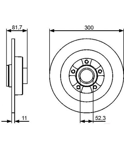 BOSCH Тормозной диск задний