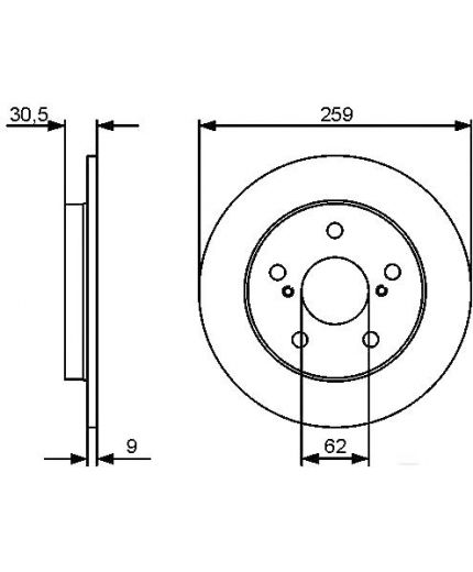 BOSCH Тормозной диск задний