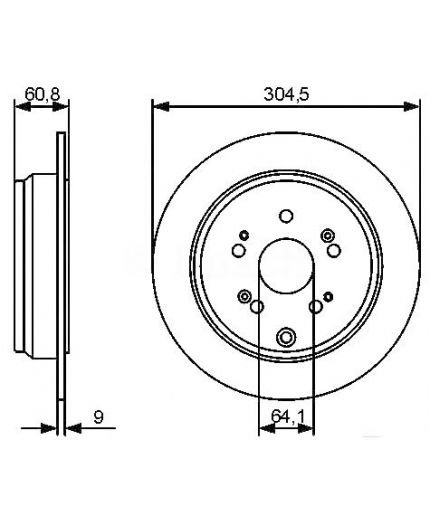 BOSCH Тормозной диск задний