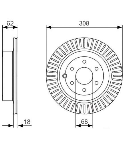 BOSCH Тормозной диск задний