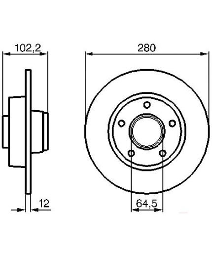 BOSCH Тормозной диск задний