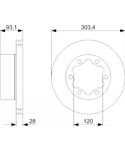 BOSCH Тормозной диск задний