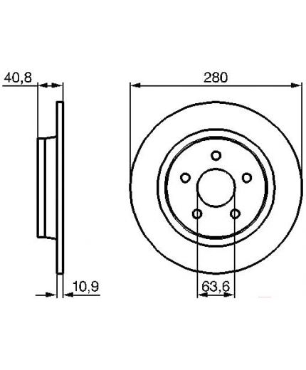 BOSCH Тормозной диск задний