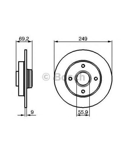 BOSCH Тормозной диск задний