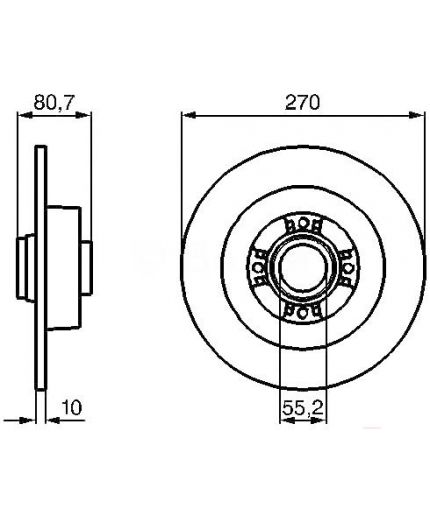 BOSCH Тормозной диск задний