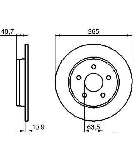BOSCH Тормозной диск задний