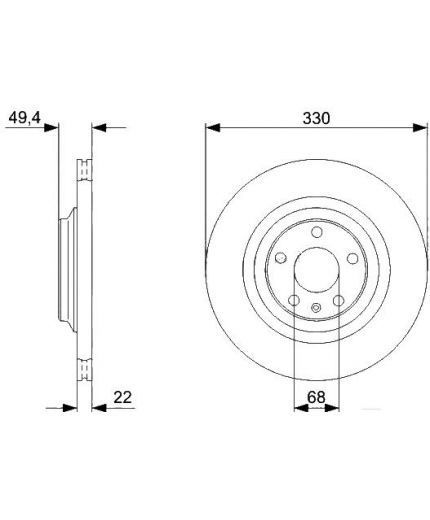 BOSCH Тормозной диск задний