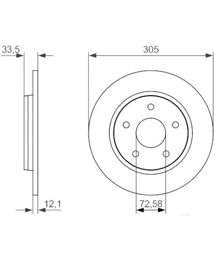 BOSCH Тормозной диск задний