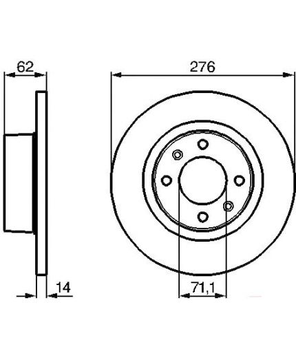 BOSCH Тормозной диск задний