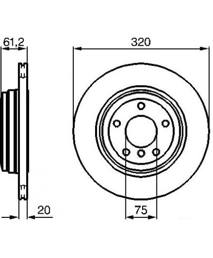 BOSCH Тормозной диск задний