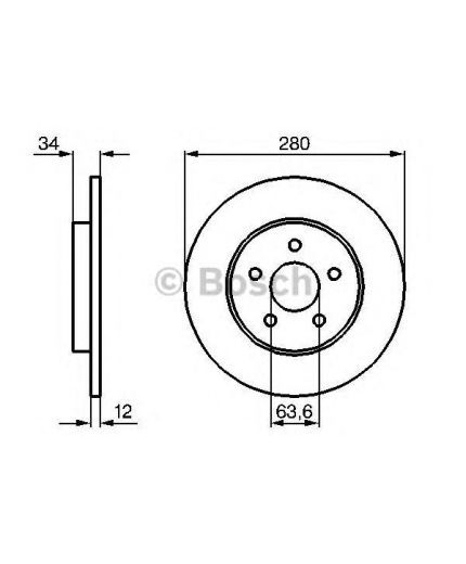 BOSCH Тормозной диск задний