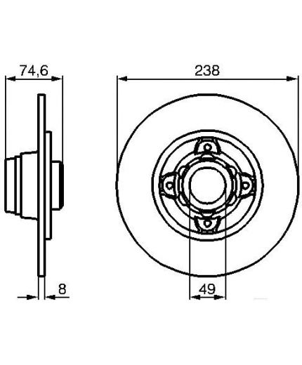 BOSCH Тормозной диск задний