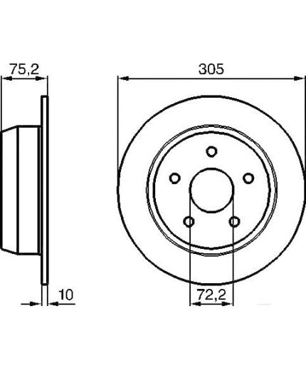 BOSCH Тормозной диск задний
