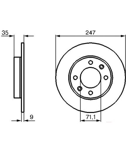 BOSCH Тормозной диск задний