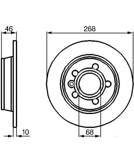BOSCH Тормозной диск задний