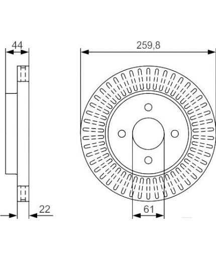 BOSCH Тормозной диск передний