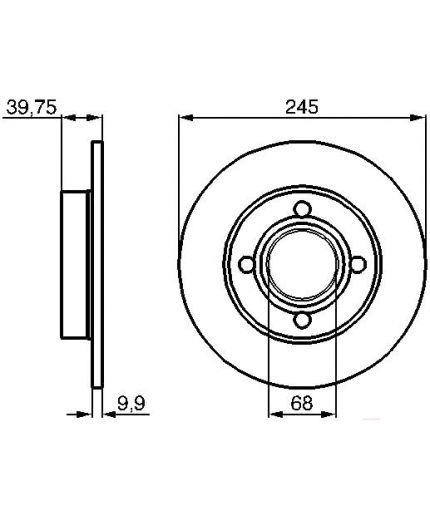 BOSCH Тормозной диск задний