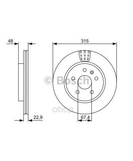 BOSCH Тормозной диск задний