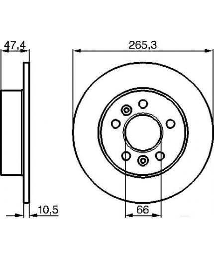 BOSCH Тормозной диск задний