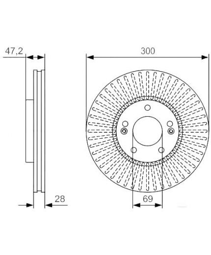 BOSCH Тормозной диск передний