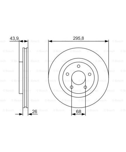 BOSCH Тормозной диск передний Фото 2