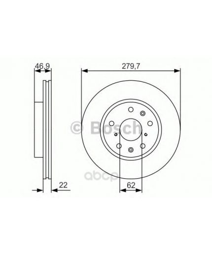 BOSCH Тормозной диск передний