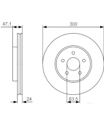 BOSCH Тормозной диск передний