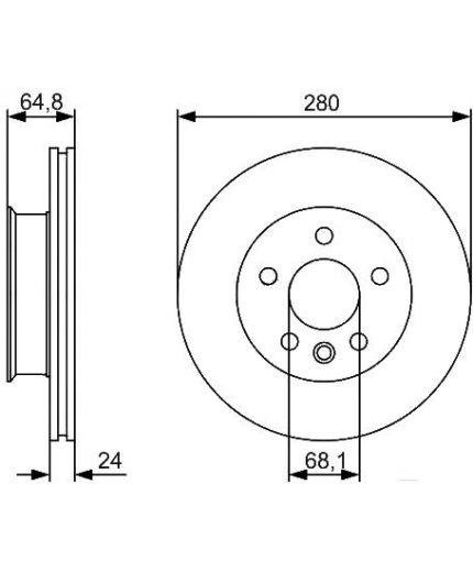 BOSCH Тормозной диск передний