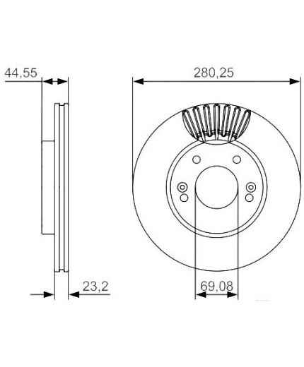 BOSCH Тормозной диск передний