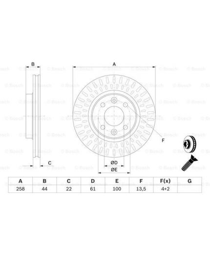 BOSCH Тормозной диск передний