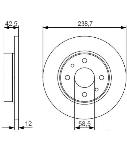 BOSCH Тормозной диск передний