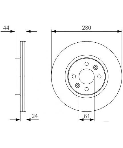 BOSCH Тормозной диск передний