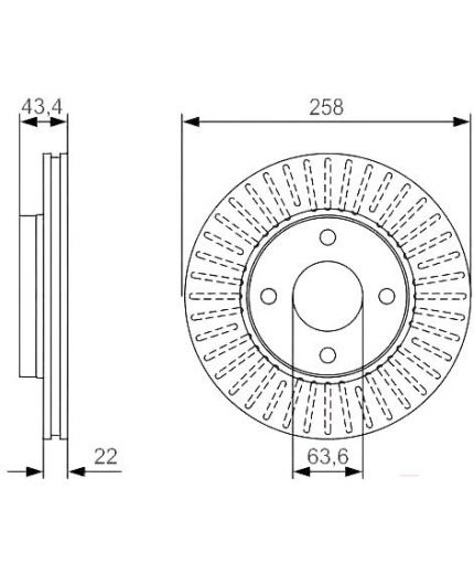 BOSCH Тормозной диск передний Фото 2